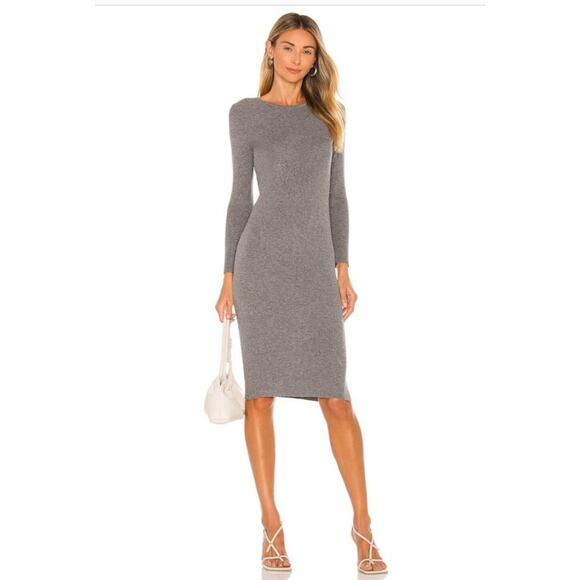 Revolve All The Ways Gray Knit Ribbed Dress NWT - Picture 1 of 6